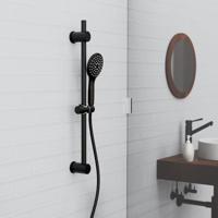 Glijstangset Schutte Raven 3 Standen Handdouche Incl Douchestang Mat Zwart - thumbnail