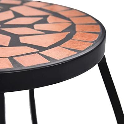 VidaXL Bijzettafels mozaïek 3 st keramiek terracottakleurig VidaXL Bijzettafels mozaïek 3 st keramiek terracottakleurig