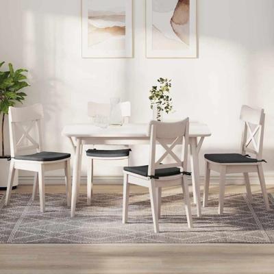 VidaXL Zitkussens 4 pcs donkergrijs 40 x 40 x 3 cm katoen stof