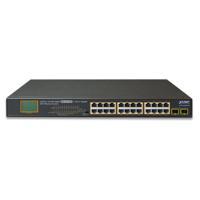 PLANET 24-poort 10/100/1000T 802.3at PoE Switch + 2-poorts Gigabit Enterprise en LCD-monitor voor PoE 300 watt - thumbnail