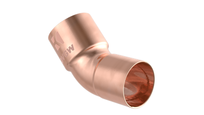 Kirchhoff Koperbocht 45°, blank, 18 mm, 1 socket (5040) - 989143017