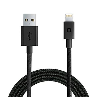 Nonda Kabel - 1,20 m Lightning oplaadkabel naar USB, kabel voor iPhone & iPad, Apple gecertificeerd, ultrasnel opladen, synchronisatie, gegevensoverdracht, extreem duurzaam, nylon, zwart - 1,20 m