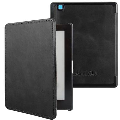 Lunso Kobo Aura Edition 2 hoes (6 inch) - Leren sleepcover - Zwart Lunso Kobo Aura Edition 2 hoes (6 inch) - Leren sleepcover - Zwart