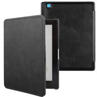 Lunso Kobo Aura Edition 2 hoes (6 inch) - Leren sleepcover - Zwart - thumbnail