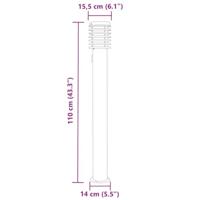 Buitenvloerlamp met stopcontact 110 cm roestvrijstaal zilver - thumbnail