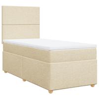 Boxspring met matras stof crèmekleurig 80x200 cm - thumbnail