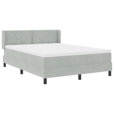 Boxspringbed met matras fluweel lichtgrijs 160x200 cm