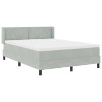Boxspringbed met matras fluweel lichtgrijs 160x200 cm - thumbnail