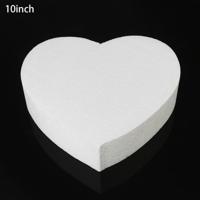 4-delige hartvormige prothese schuim bakken fondant taart zijde bloem praktijk schimmel hoogte: 7cm grootte: 10 inch - thumbnail