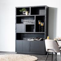 Eleonora Opbergkast 'Helsinki' Eiken, kleur Zwart, 220 x 150cm - thumbnail