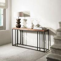 DTP Home Sidetable 'Timber' Hout en staal, 150cm - thumbnail