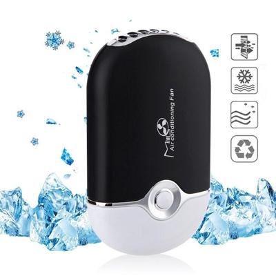 Draagbare Mini USB lading airconditioner koel Handheld kleine Fan (zwart)