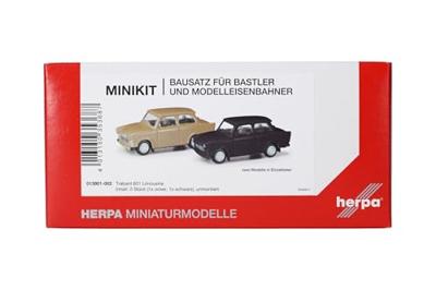 Herpa 013901-002 H0 Auto Trabant 601 limousine, samtocker en rallyzwart Herpa 013901-002 H0 Auto Trabant 601 limousine, samtocker en rallyzwart