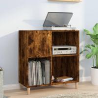 Platenkast 84,5x38x89 cm bewerkt hout gerookt eikenkleurig - thumbnail
