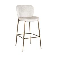 Richmond Barstoel 'Darby' Chenille, kleur Crème (zithoogte 76cm) - thumbnail