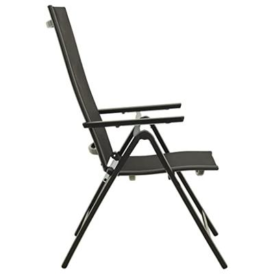 Tuinstoelen 2 st inklapbaar textileen aluminium antracietkleur - thumbnail