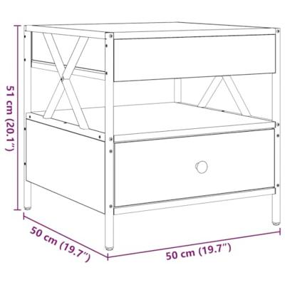 Salontafel met Infinity LED 50x50x51 cm zwart
