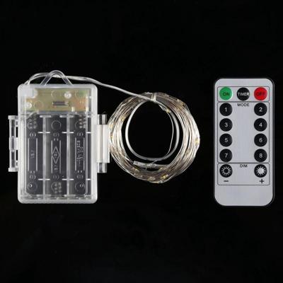 5m zilver koperdraad string licht 50 LEDs 3 x AA batterijen vak Fairy lamp decoratieve licht met afstandsbediening DC 5V