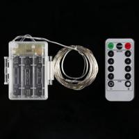 5m zilver koperdraad string licht 50 LEDs 3 x AA batterijen vak Fairy lamp decoratieve licht met afstandsbediening DC 5V - thumbnail