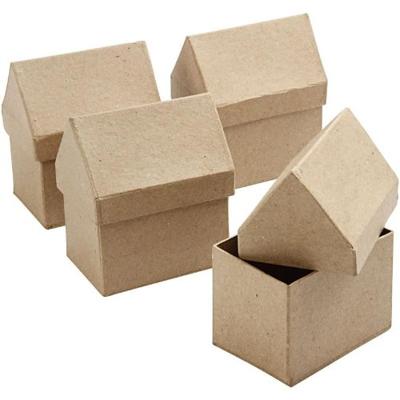 Creativ Company Huizen papier-mache, set van 4