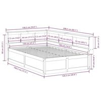 Bed met boekenkast zonder matras grenenhout wasbruin 120x190 cm - thumbnail