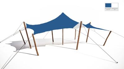 Stretchtent 6x8 blauw feesttent Nomadik Stretch - Nomadik stretch