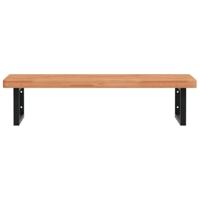 Badkamer wandschap staal en massief beukenhout - thumbnail