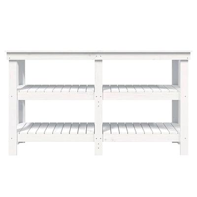 Werkbank 142,5x50x80 cm massief grenenhout wit Werkbank 142,5x50x80 cm massief grenenhout wit