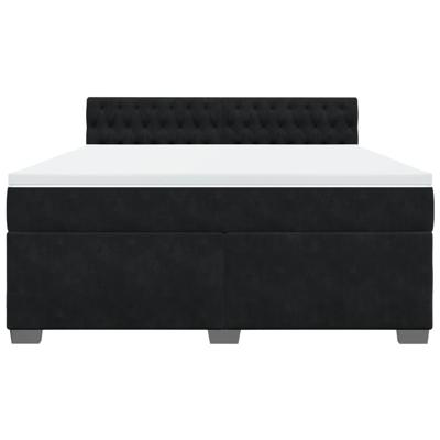 Boxspring met matras fluweel zwart 180x200 cm