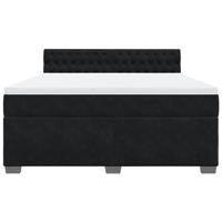Boxspring met matras fluweel zwart 180x200 cm - thumbnail