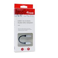 Equip 133474 usb-c to 3.5mm audio dac adapter, usb-c, 3.5 mm, male/female, 0.15 m, black, silver - thumbnail