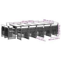 15-delige Tuinset met kussens poly rattan grijs - thumbnail