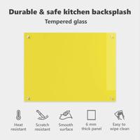 VidaXL Keuken spatscherm geel 80 x 60 cm gehard glas - thumbnail