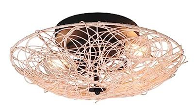 Trio Leuchten Plafondlamp Lovis Ø 40 cm Rotan zwart beige