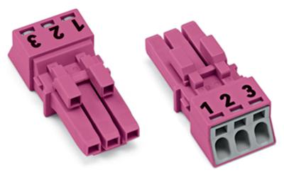 WAGO 890-283 Netstekker WINSTA MINI Bus, recht Totaal aantal polen: 3 16 A Pink 50 stuk(s)