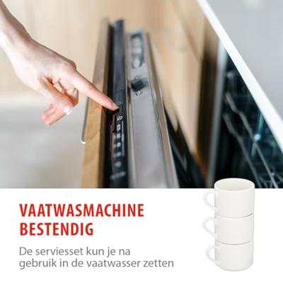 Ontbijtset 16 delig wit aardewerk - thumbnail