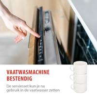 Ontbijtset 16 delig wit aardewerk - thumbnail