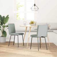 Eetkamerstoelen 2 st fluweel lichtgrijs - thumbnail