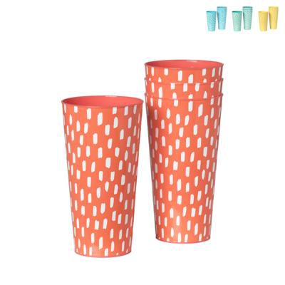 Bekerset 4-delig 400ml kunststof