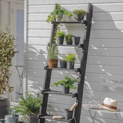 Decoratie Ladder Hout Zwart Moreton