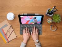 LOGITECH - Bluetooth-toetsenbordhoes voor iPad 10.2 (7e generatie) Slim Folio iPad 10.2 (7e, 8e en 9e generatie) - AZERTY - Grijs - thumbnail