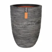 Capi Vaas Laag Rib Ø34cm Antraciet - thumbnail