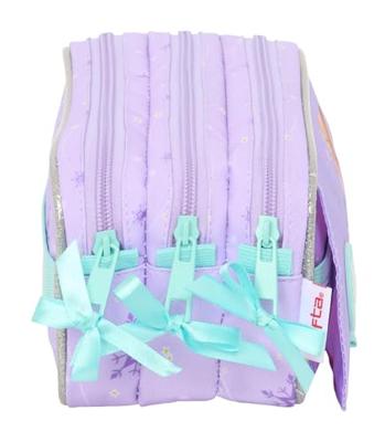 Pennenetui met 3 vakken Frozen Spirit Lila 21,5 x 10 x 8 cm