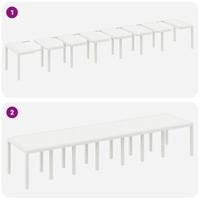 Tuintafel 400x100x73 cm poly rattan wit - thumbnail