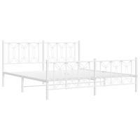 Bedframe met hoofd- en voeteneinde metaal wit 183x213 cm - thumbnail