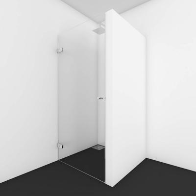 Nisdeur Met Zijwand Incl. Stabilisatiestang Van Rijn Products GL12 200x100 cm Chroom Nisdeur Met Zijwand Incl. Stabilisatiestang Van Rijn Products GL12 200x100 cm Chroom