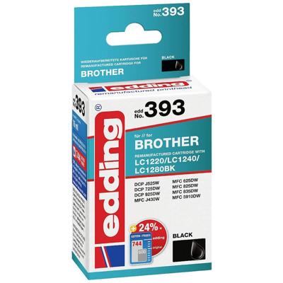 Edding Inktcartridge vervangt Brother LC-1240BK Compatibel Zwart EDD-393 18-393 Edding Inktcartridge vervangt Brother LC-1240BK Compatibel Zwart EDD-393 18-393