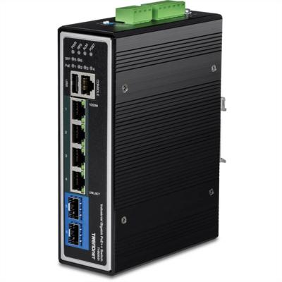 TRENDnet TI-BG62i 6-Poorts DIN-Rail Switch, Industriële Gigabit L2+ Managed PoE++