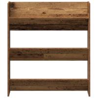 Wandschoenenkast 80x18x90 cm bewerkt hout oud houtkleurig - thumbnail
