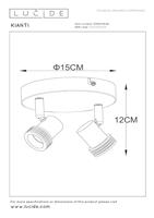 Lucide KIANTI - Plafondspot - Ø 15 cm - 2xGU10 - Taupe - thumbnail
